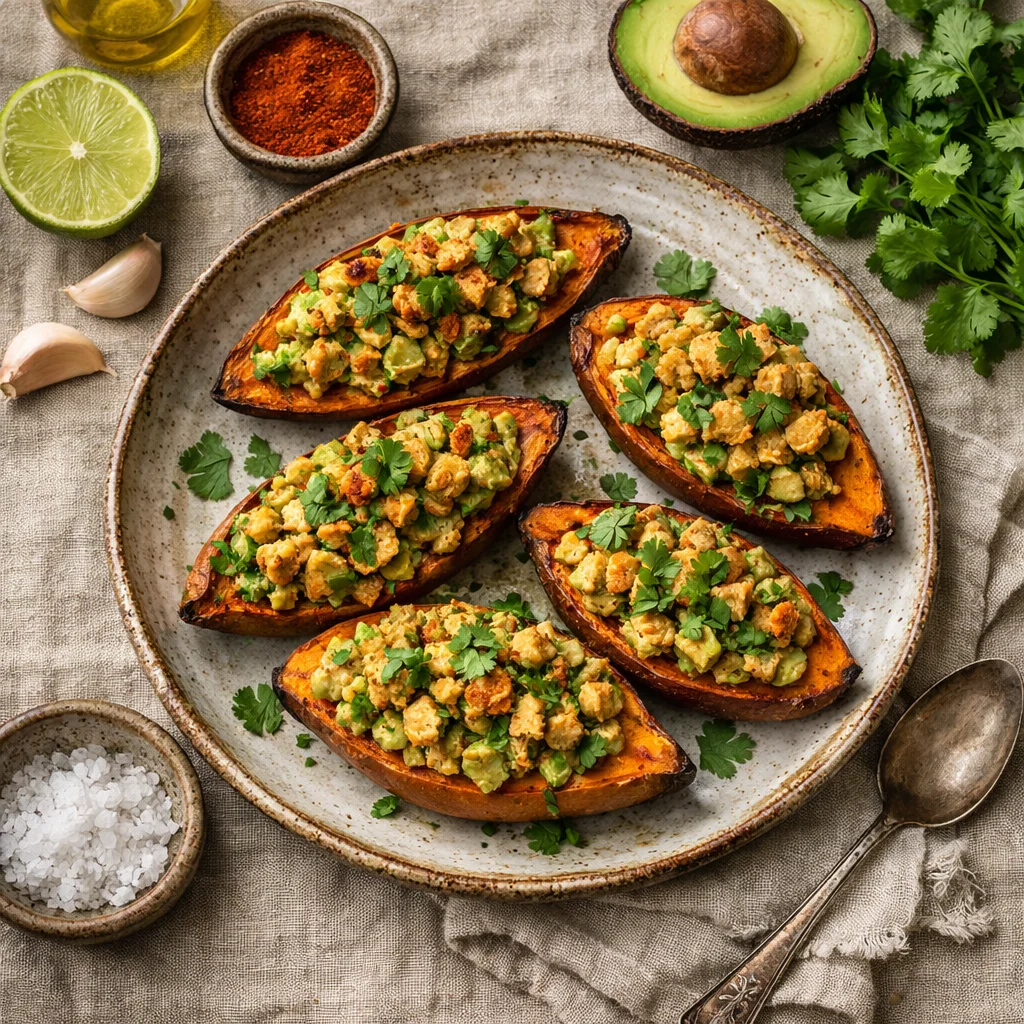 Chef's Special: Zoete Aardappel Bootjes met Kip en Avocado