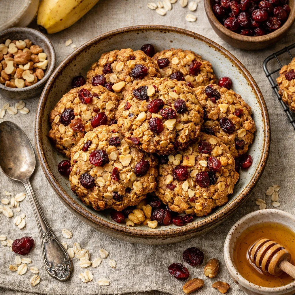Gezonde Havermoutkoekjes met Cranberries en Noten