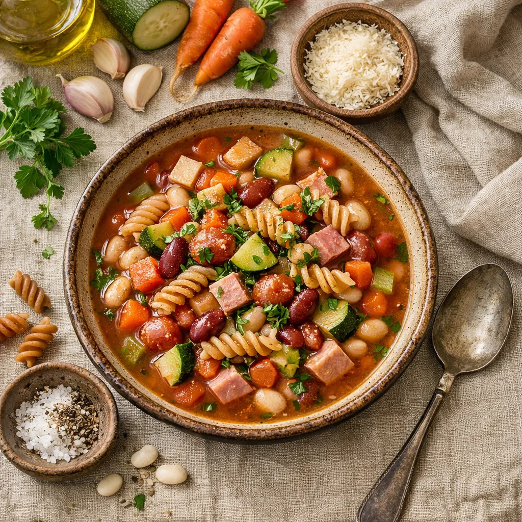 Italiaanse Minestrone Soep met Volkoren Pasta