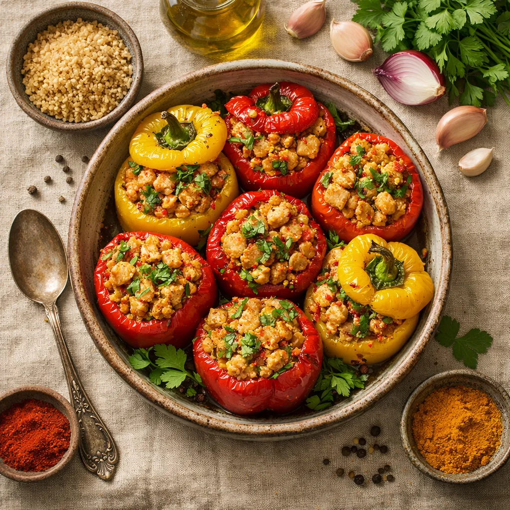Heerlijke Gevulde Paprika's met Kip en Bulgur