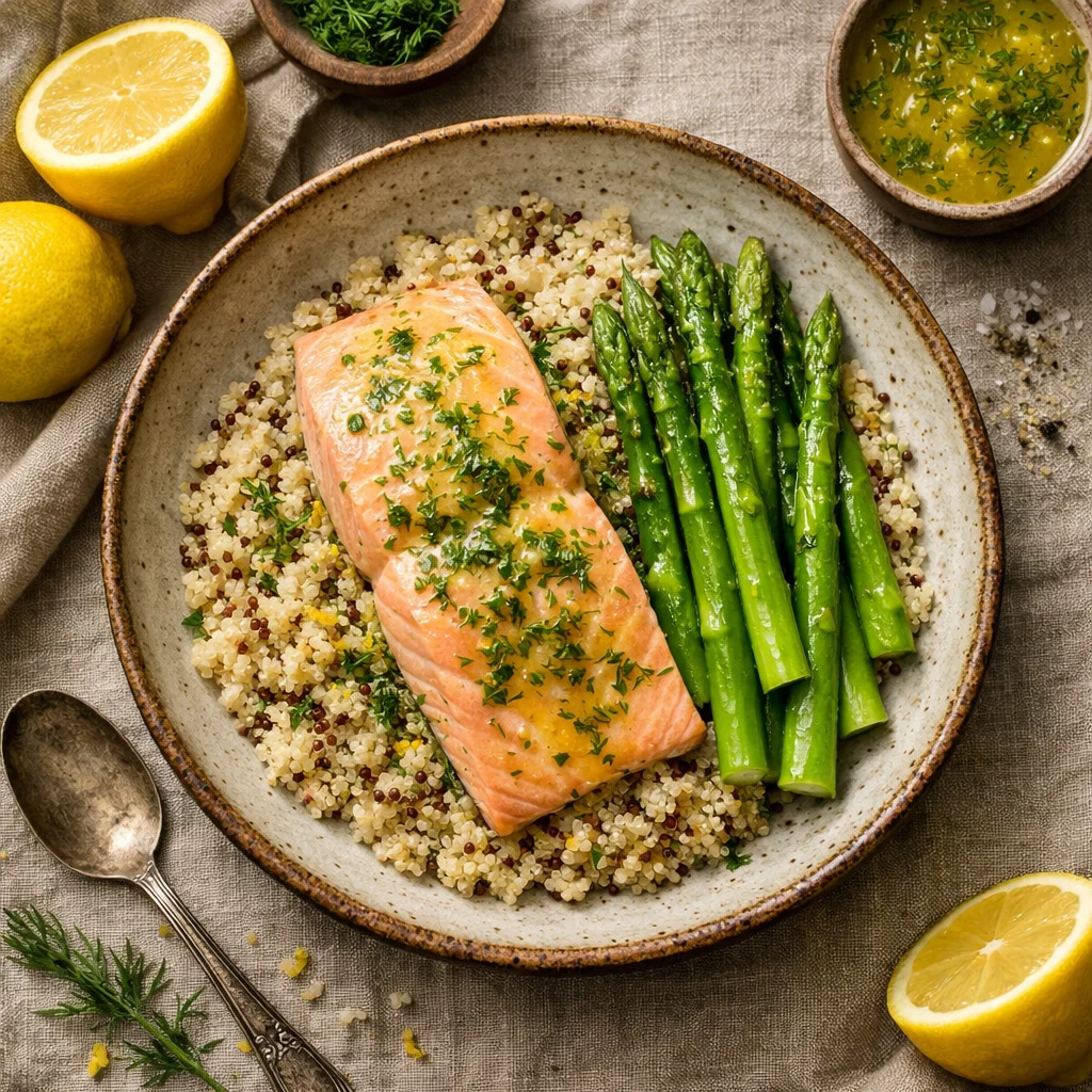Chef's Special: Gestoomde Zalm met Quinoa en Groene Asperges