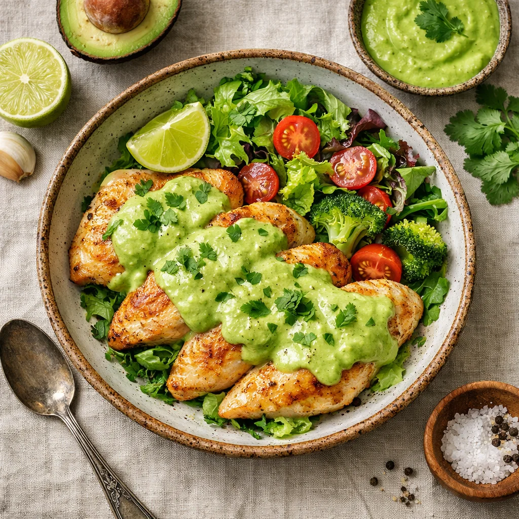 Gezonde Kipfilet met Zelfgemaakte Avocado Saus