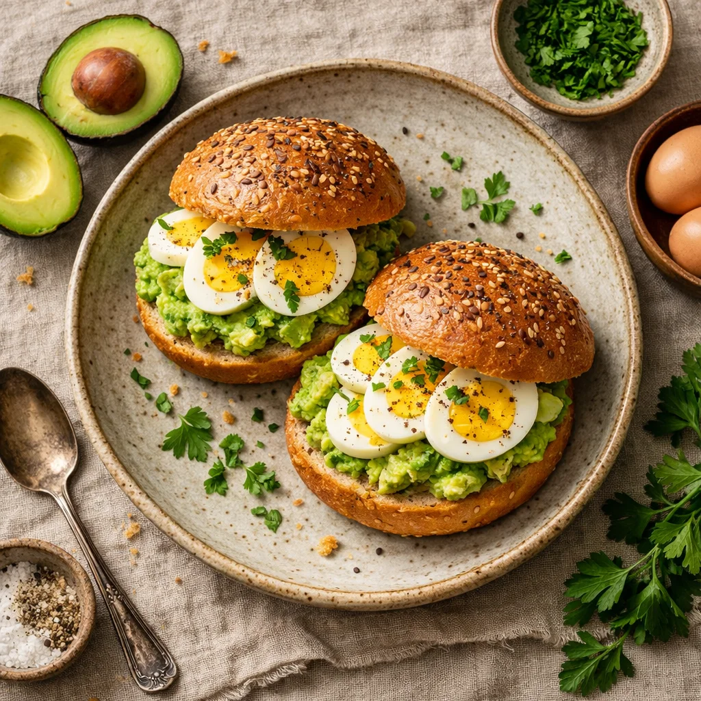 Koolhydraatarme broodje ei met avocado