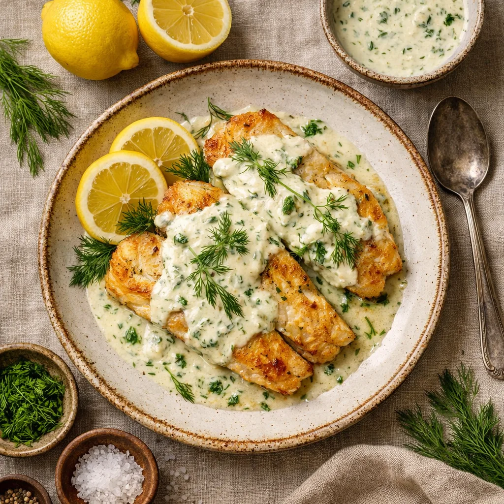 Visfilet met Citroen-Dillesaus