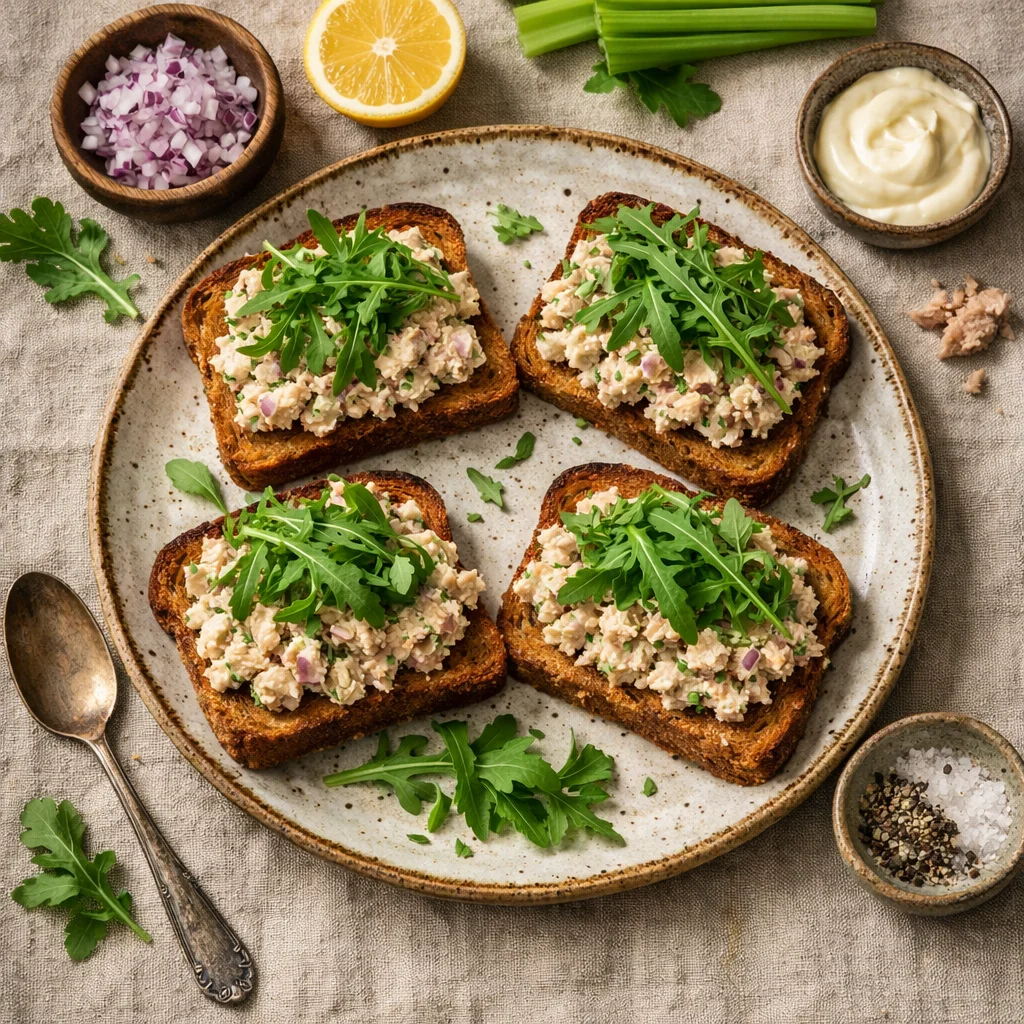 Krokante Tonijnsalade op Volkoren Brood