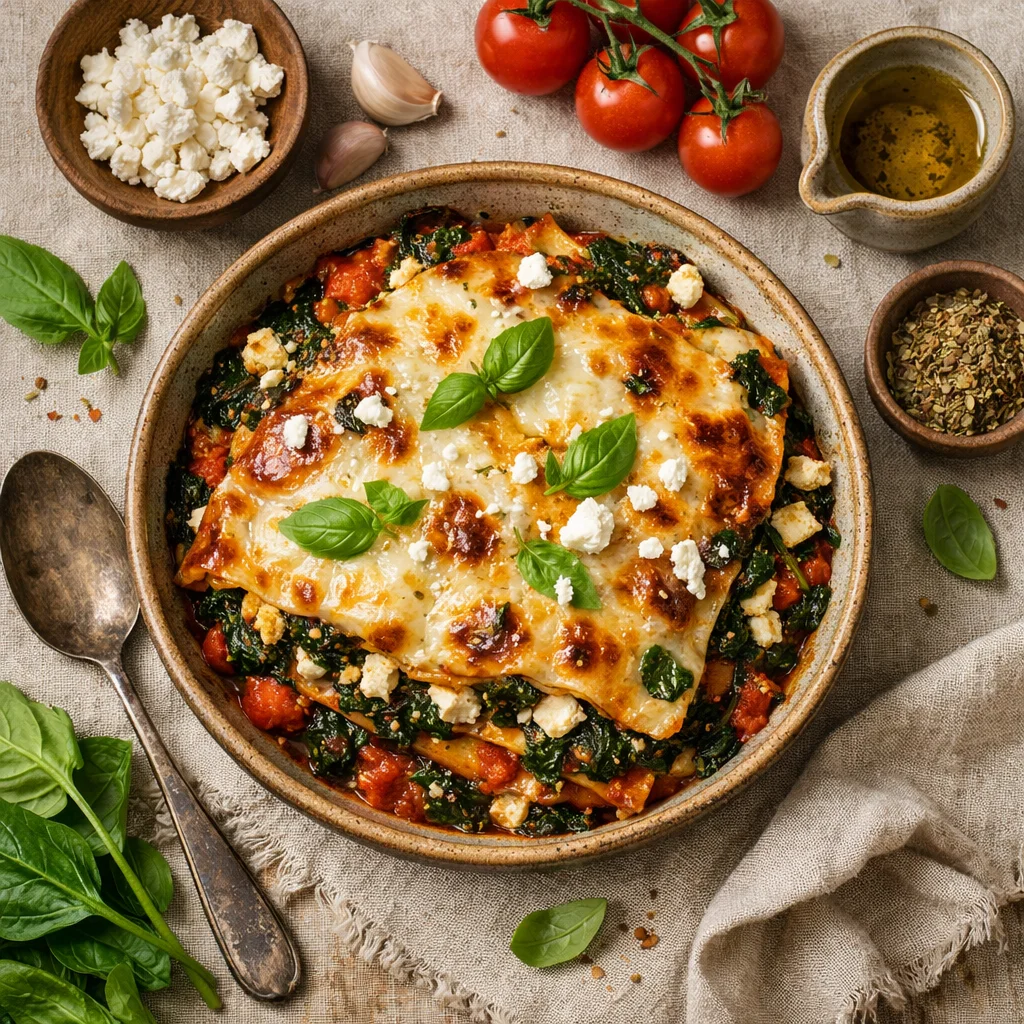 Heerlijke Vegetarische Lasagne met Spinazie en Feta
