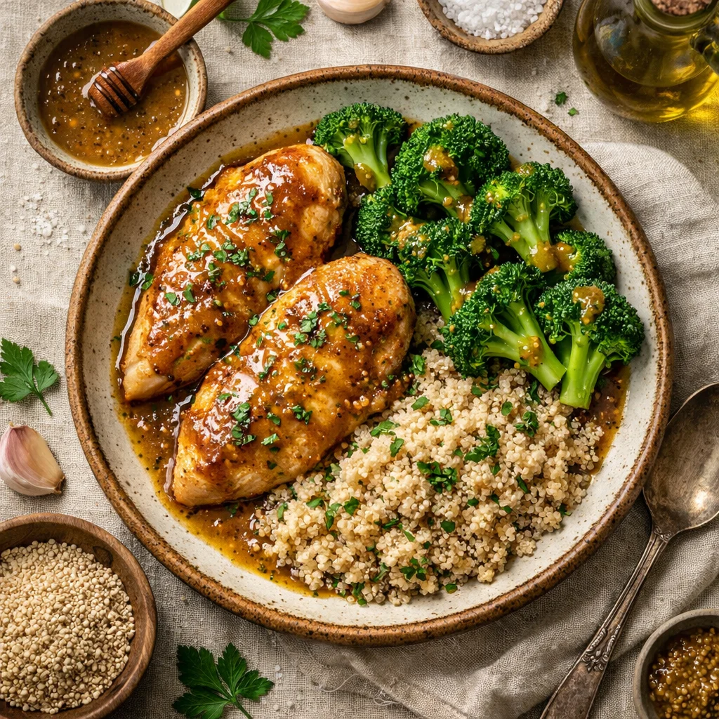 Kipfilet met Zelfgemaakte Honing-Mosterdsaus