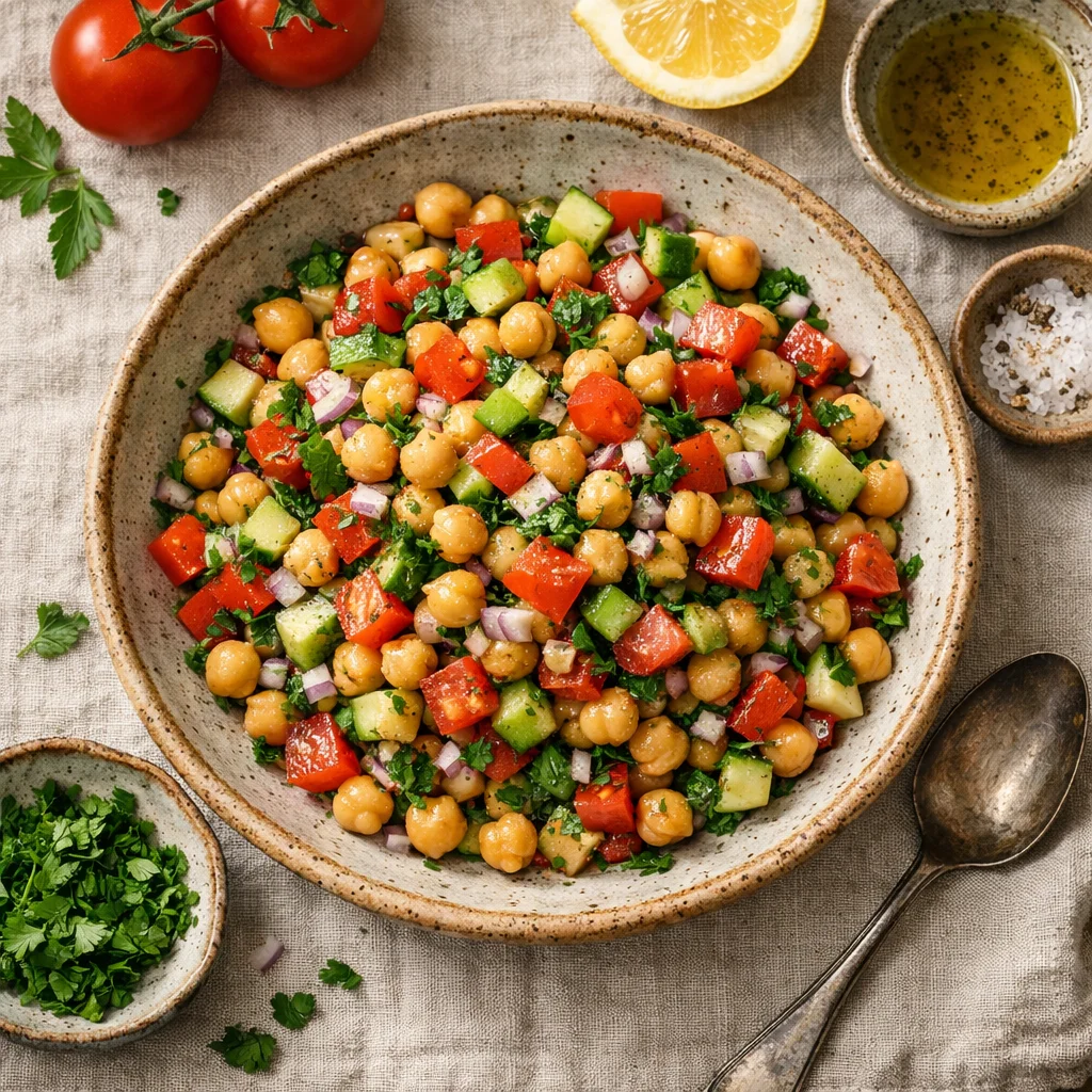 Eenvoudige Kikkererwten Salade voor Lunch
