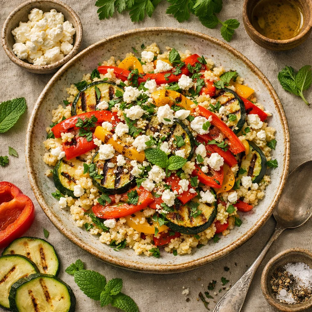 Verfrissende Couscous Salade met Gegrilde Groenten en Feta