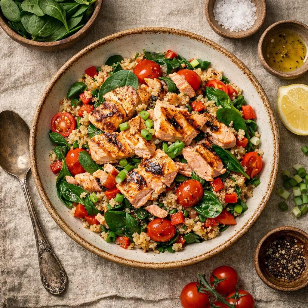 Verkwikkende Quinoasalade met Gegrilde Zalm