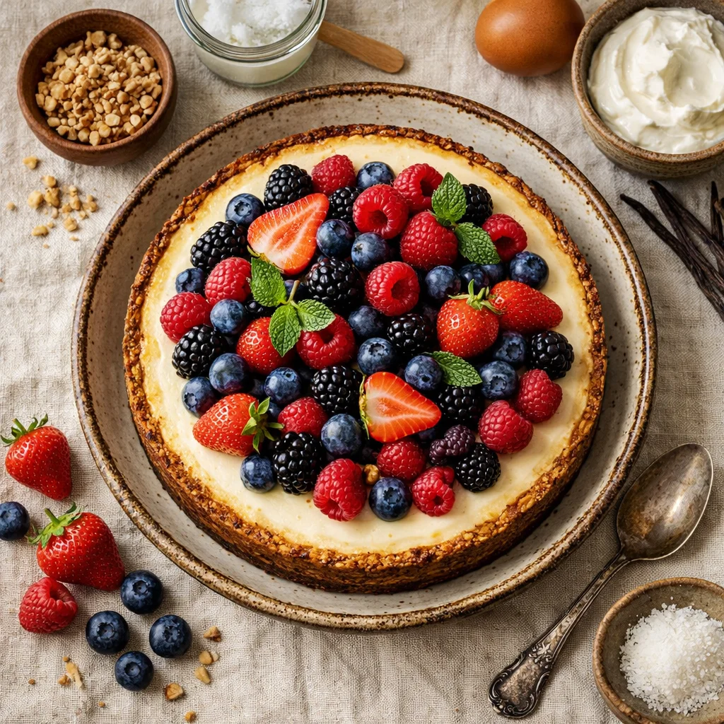 Koolhydraatarme Cheesecake met Bosvruchten
