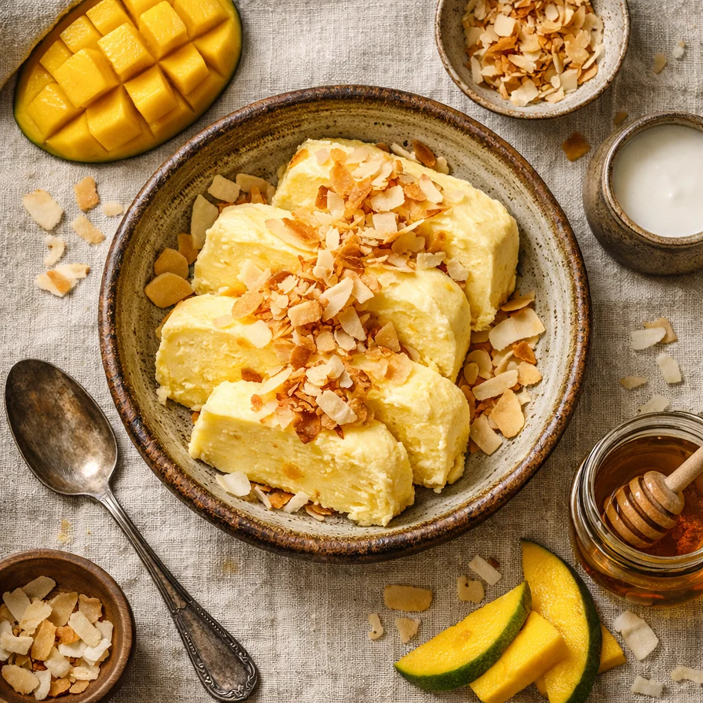 Verfrissende Mango-Kokos Semifreddo