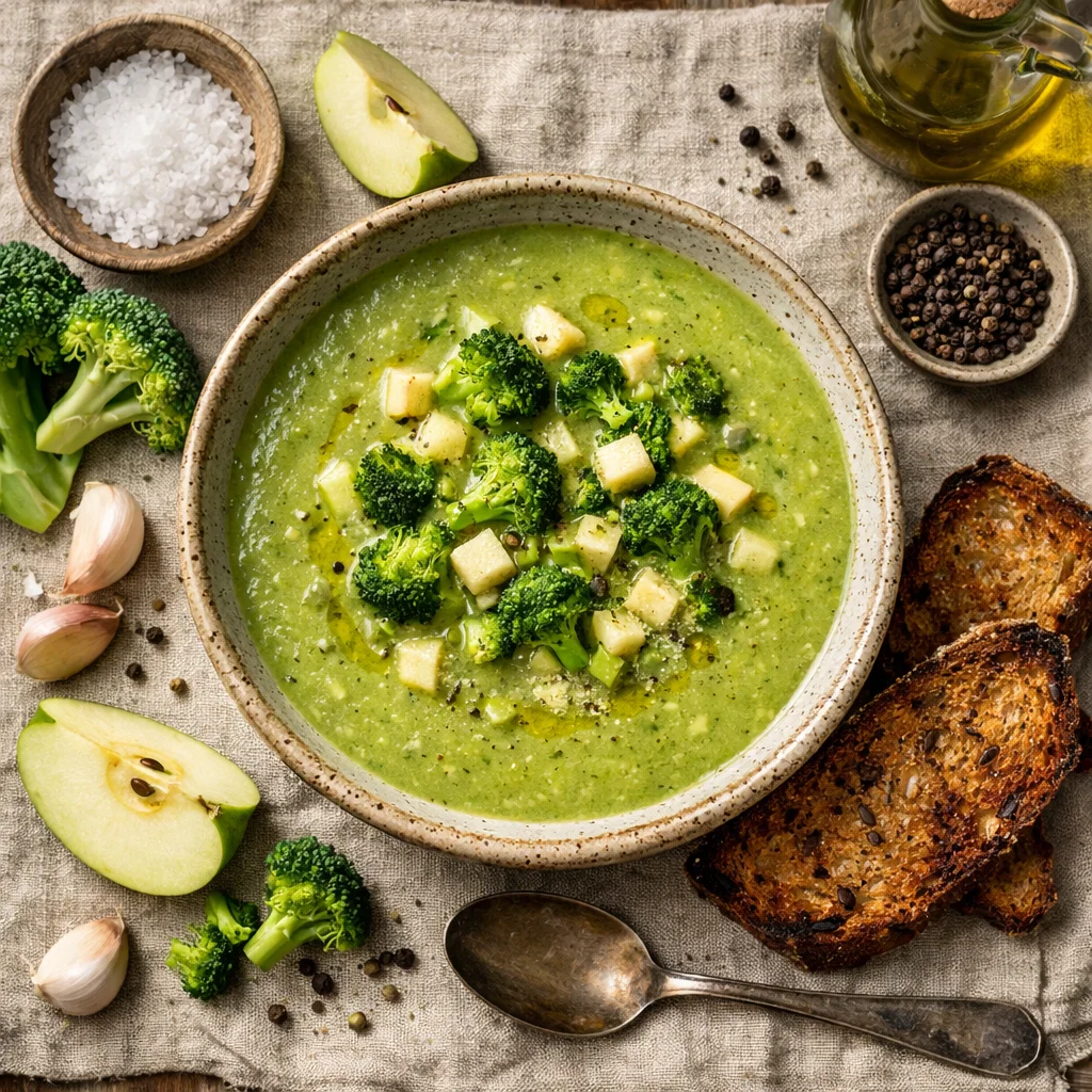Verkwikkende Broccoli-Appel Soep met Krokant Volkorenbrood