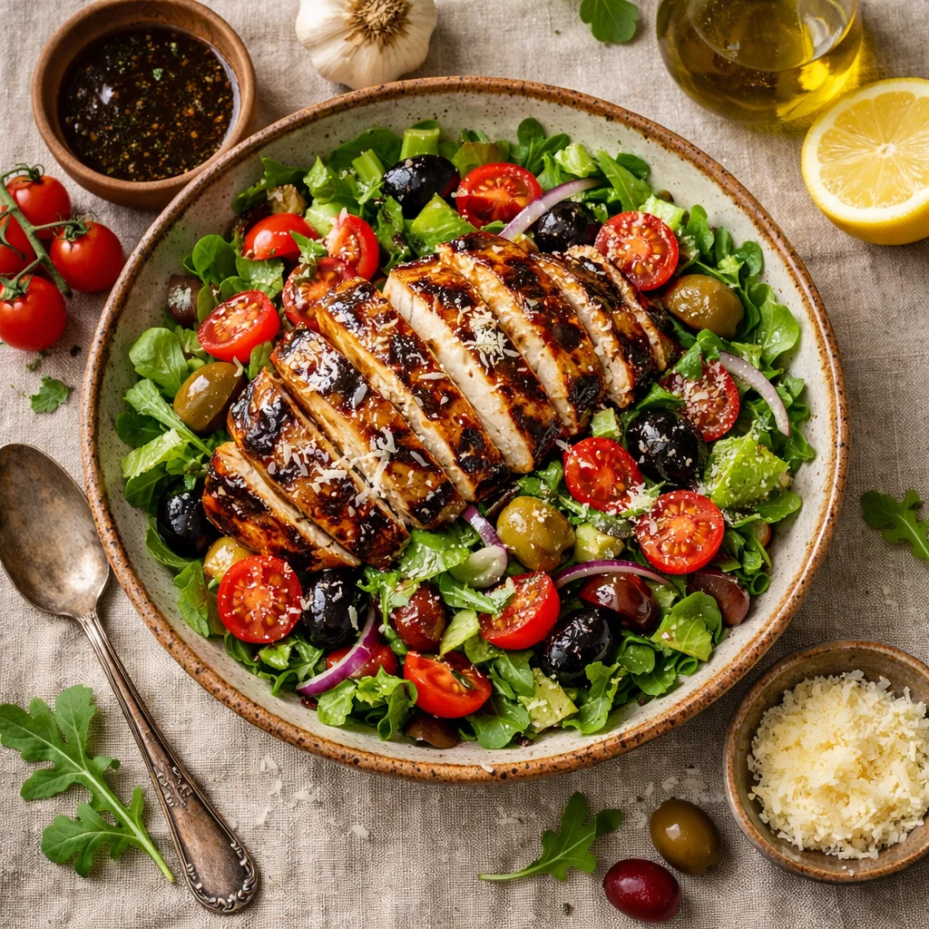 Heerlijke Italiaanse Groene Salade met Balsamico Kip