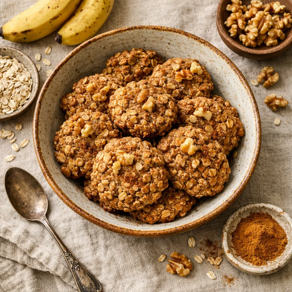 Gezonde havermout koekjes met banaan