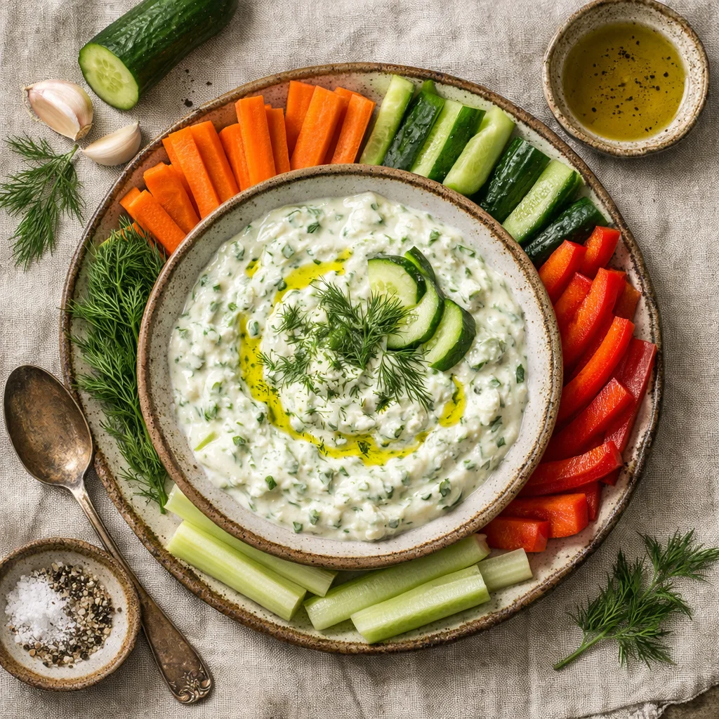 Huisgemaakte Tzatziki Met Knapperige Groente Sticks