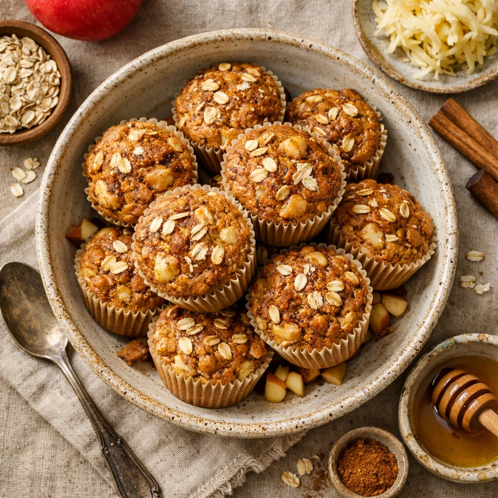 Fruitige Havermout Muffins met Appel en Kaneel