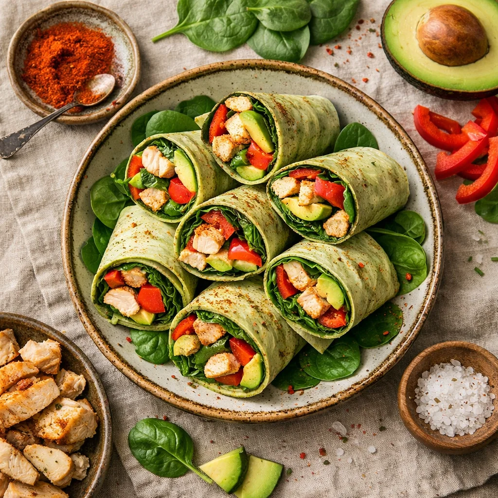 Spinazie-Wrap met Kip en Avocado