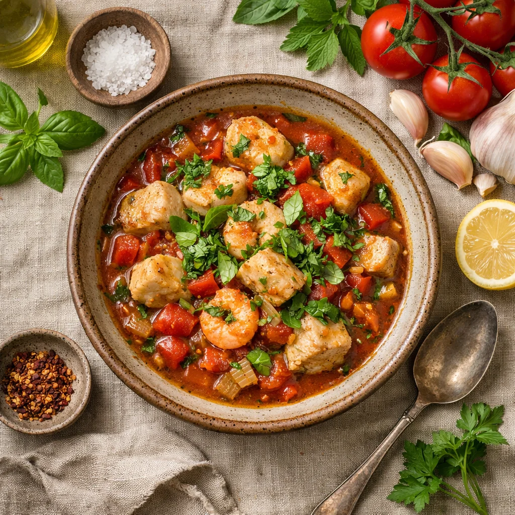 Italiaanse Visstoofpot met Verse Kruiden