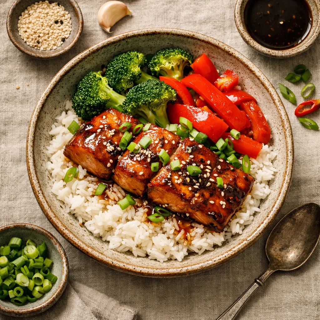 Chef's Special: Aziatische Zalm Teriyaki met Basmatirijst