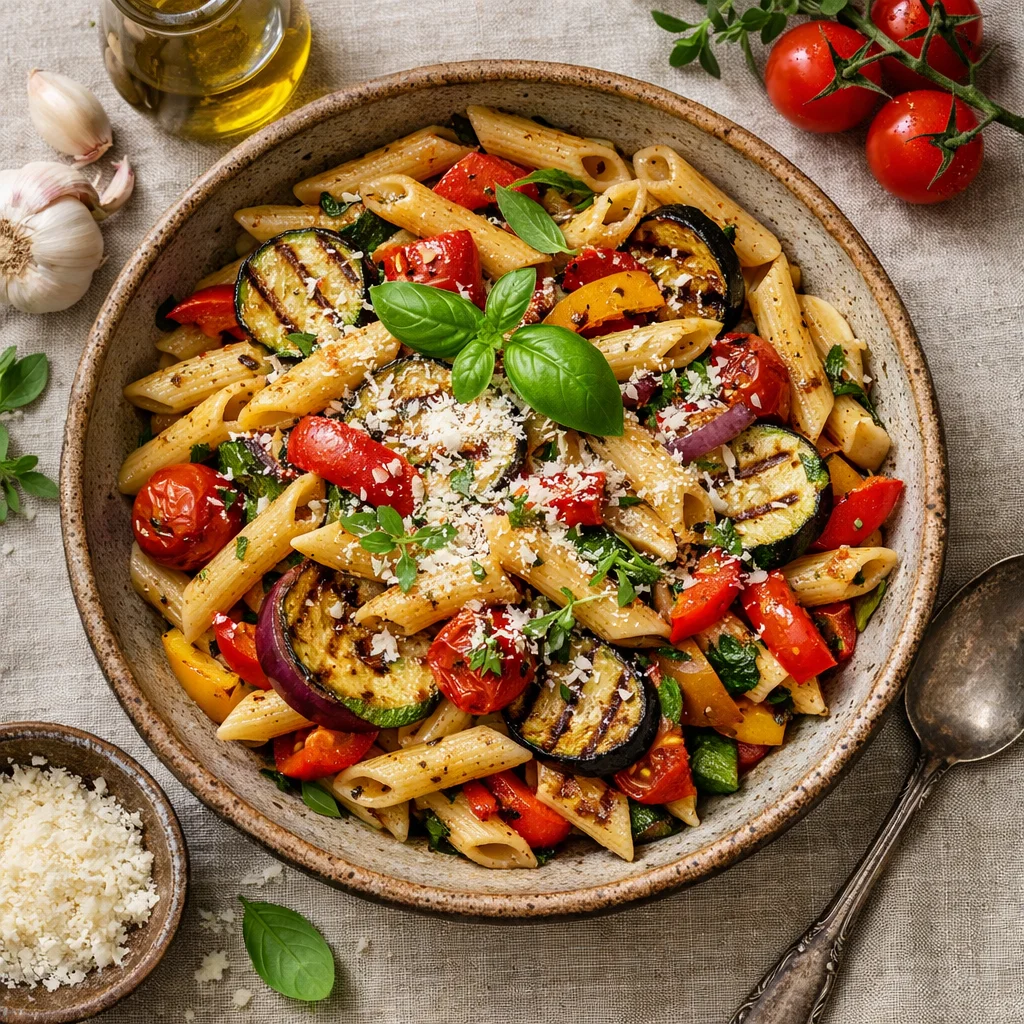 Italiaanse Gegrilde Groente Pasta