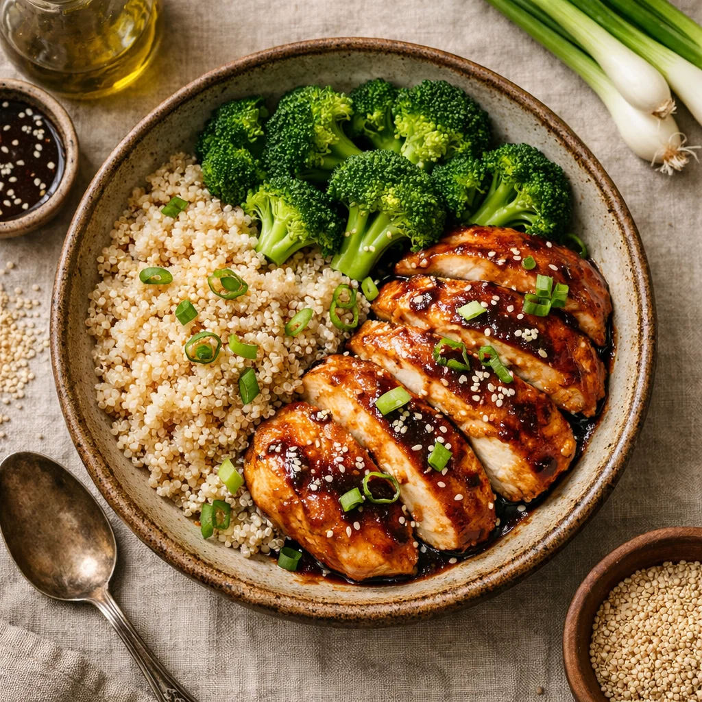 Kip Teriyaki met Gestoomde Broccoli en Quinoa