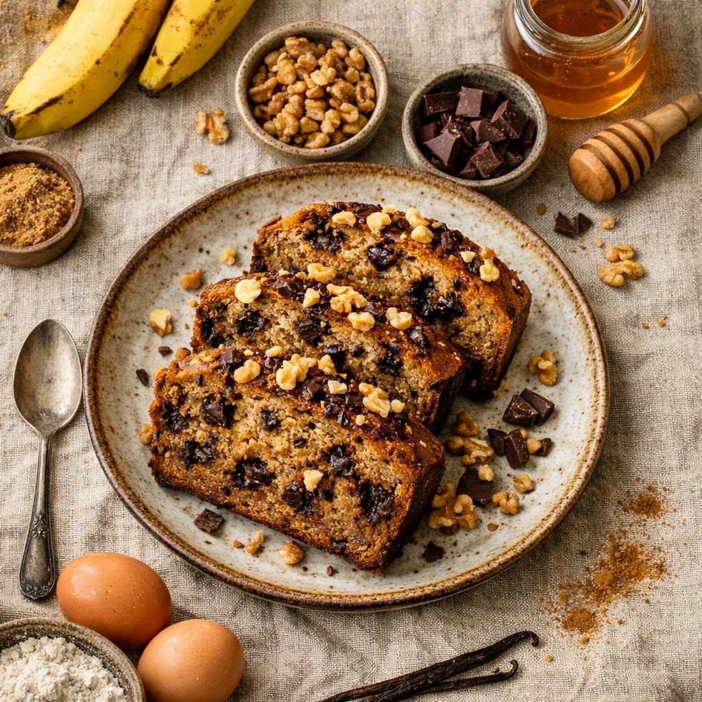 Hartverwarmend Bananenbrood met Walnoten en Donkere Chocolade