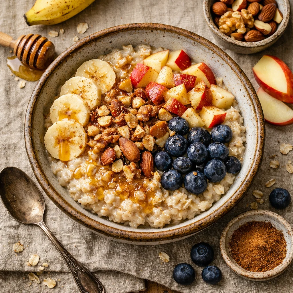 Energierijke Havermoutpap met Vers Fruit en Noten