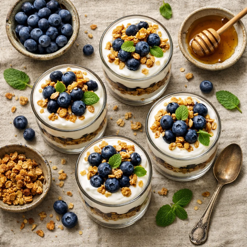 Lichte Bosbessen Yoghurt Parfait