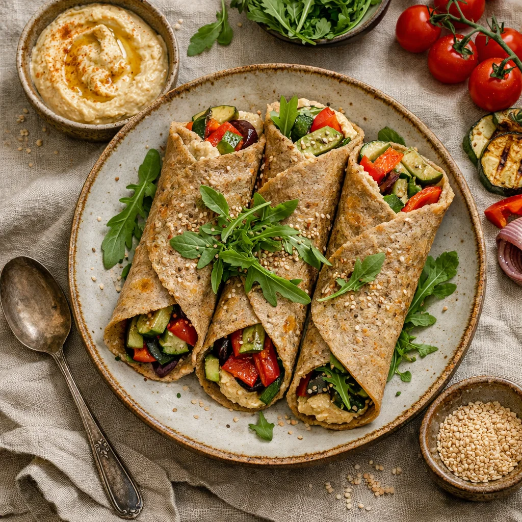 Voedzame Boekweit Wraps met Hummus en Gegrilde Groenten
