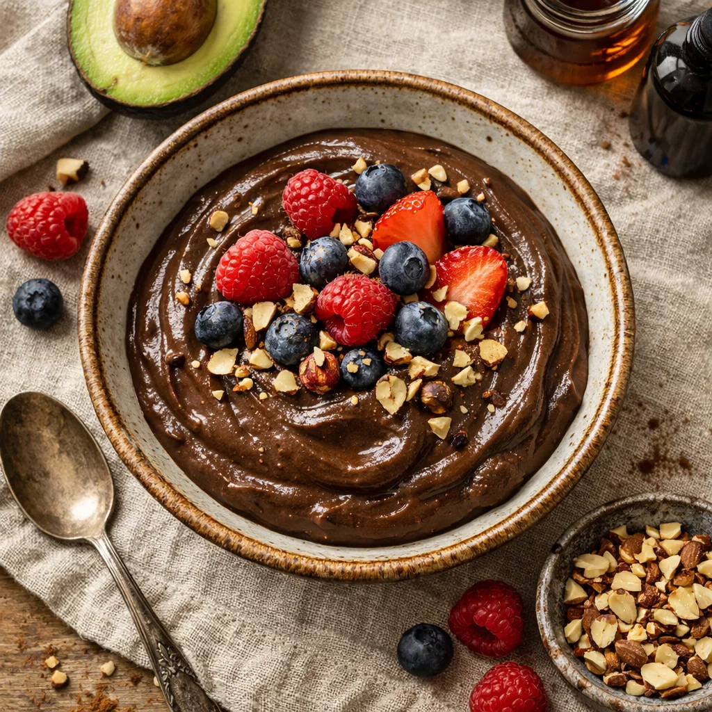 Zelfgemaakte Chocolade Avocado Pudding