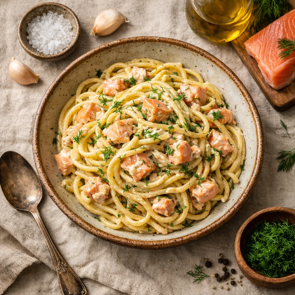 Romige Zalm Pasta met Verse Dille