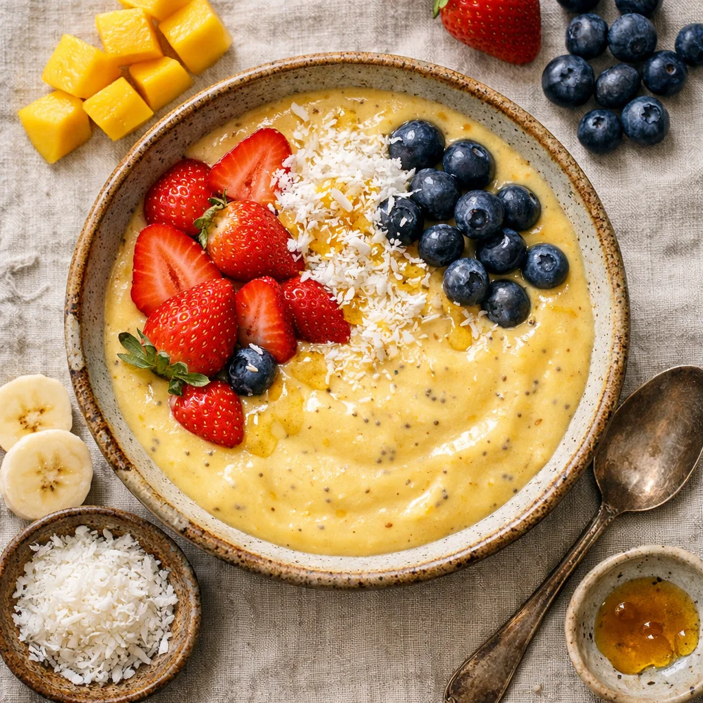 Frisse Mango en Kokos Smoothie Bowl