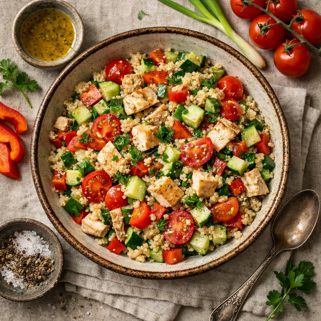 Gezonde Quinoa Salade met Kip voor een Voedzame Lunch