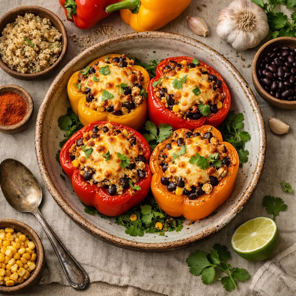 Vegetarische Gevulde Paprika’s met Quinoa