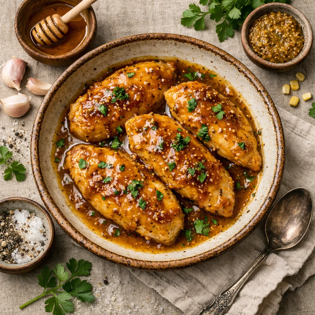 Knapperige Kip in Huisgemaakte Honing-Mosterd Saus
