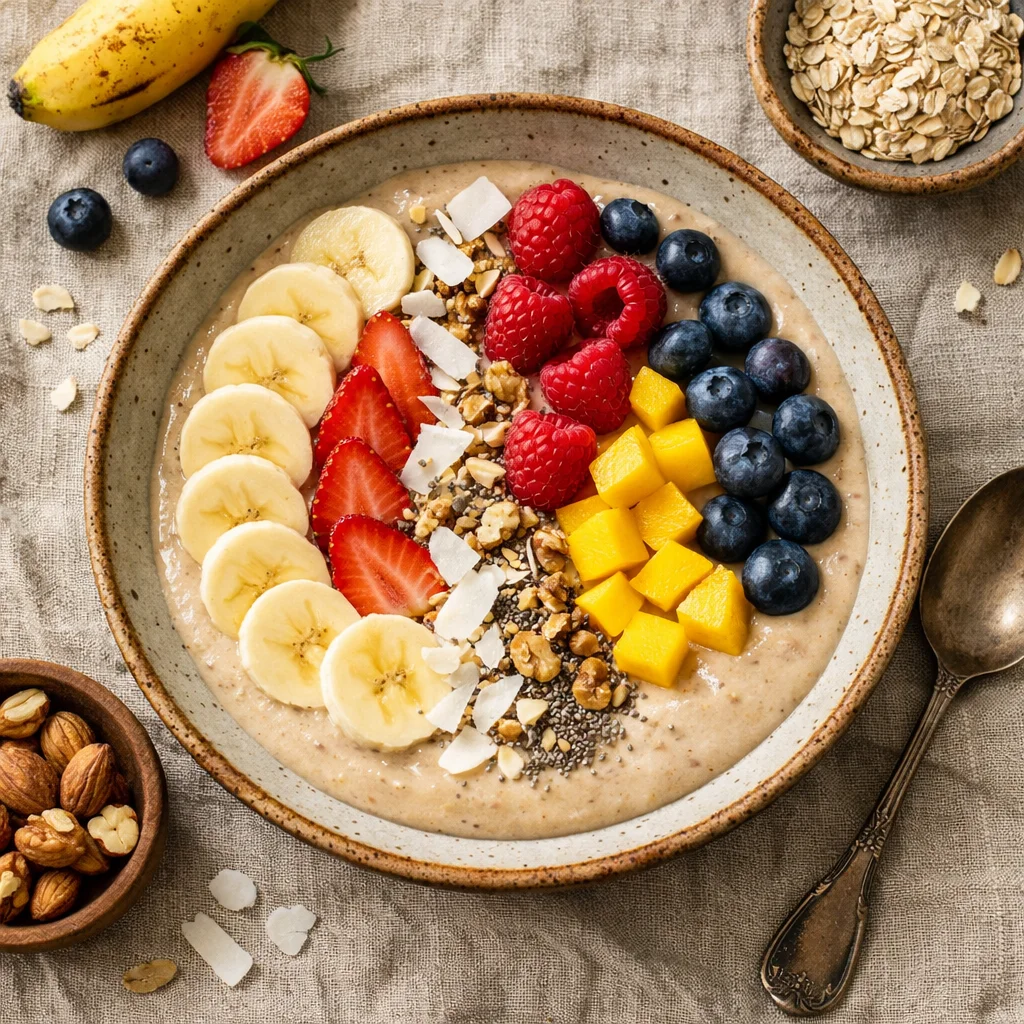 Overheerlijke Havermout Smoothie Bowl met Vers Fruit en Noten