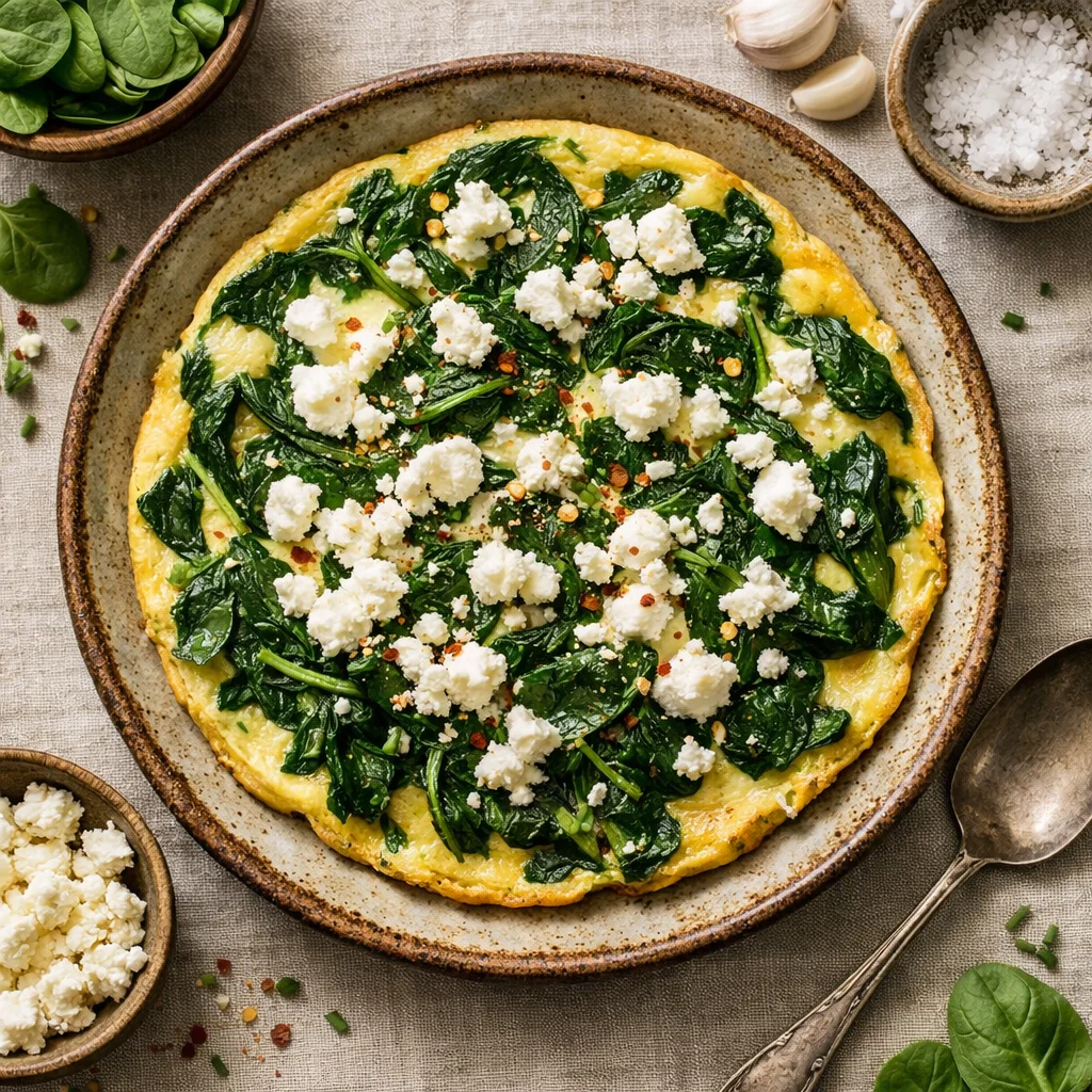Gezonde Spinazie en Feta Omelet