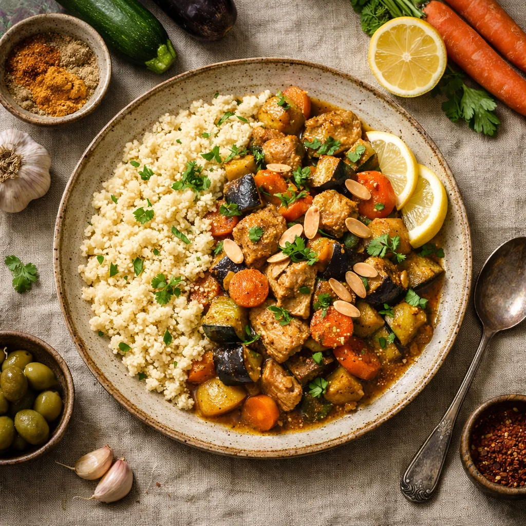 Marokkaanse Kip Tajine met Couscous en Groenten