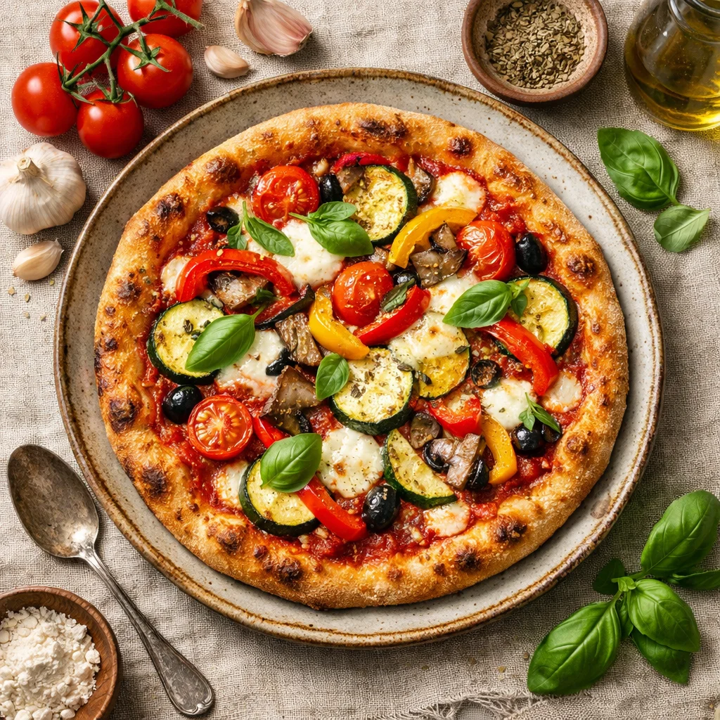 Italiaanse Groentepizza met Zelfgemaakte Tomatensaus