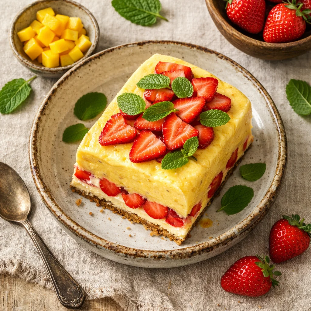 Zomers Mango-Aardbei IJstaart