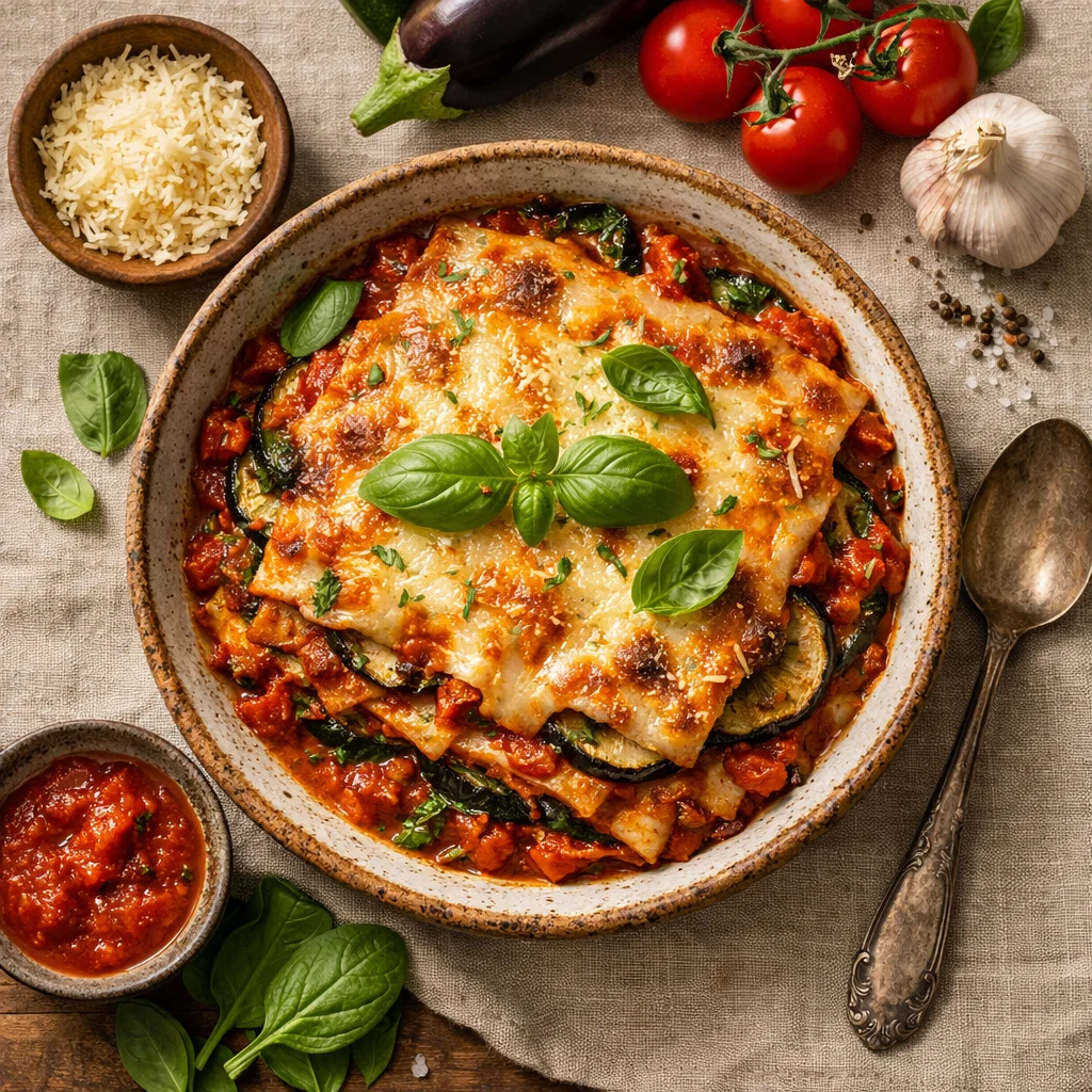 Voedzame Vegetarische Lasagne met Aubergine en Courgette
