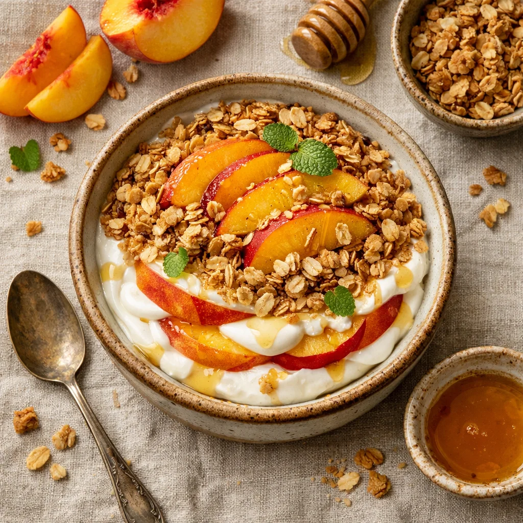 Lichte Perzik Yoghurt Parfait