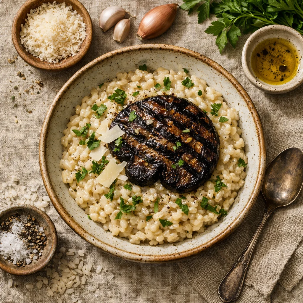 Chef's Special: Romige Truffelrisotto met Gegrilde Portobello