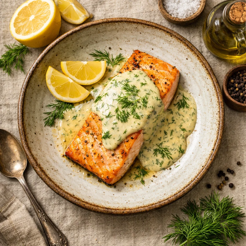 Zalmfilet met Huisgemaakte Dille-Mosterdsaus