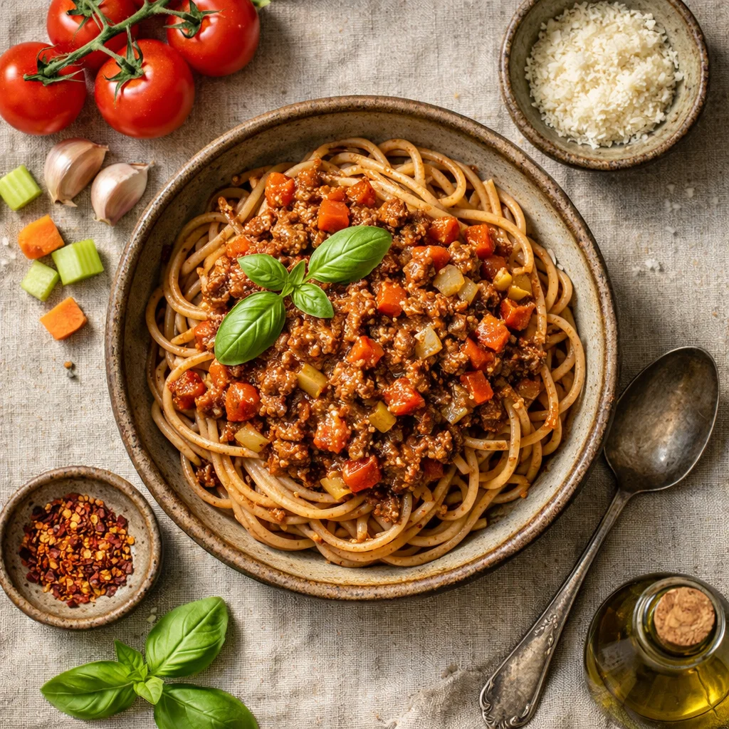 Gezond Italiaans Volkoren Spaghetti Bolognese