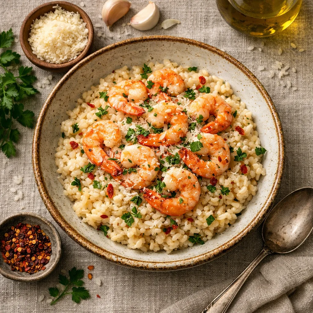 Risotto de Camarão Italiano Picante