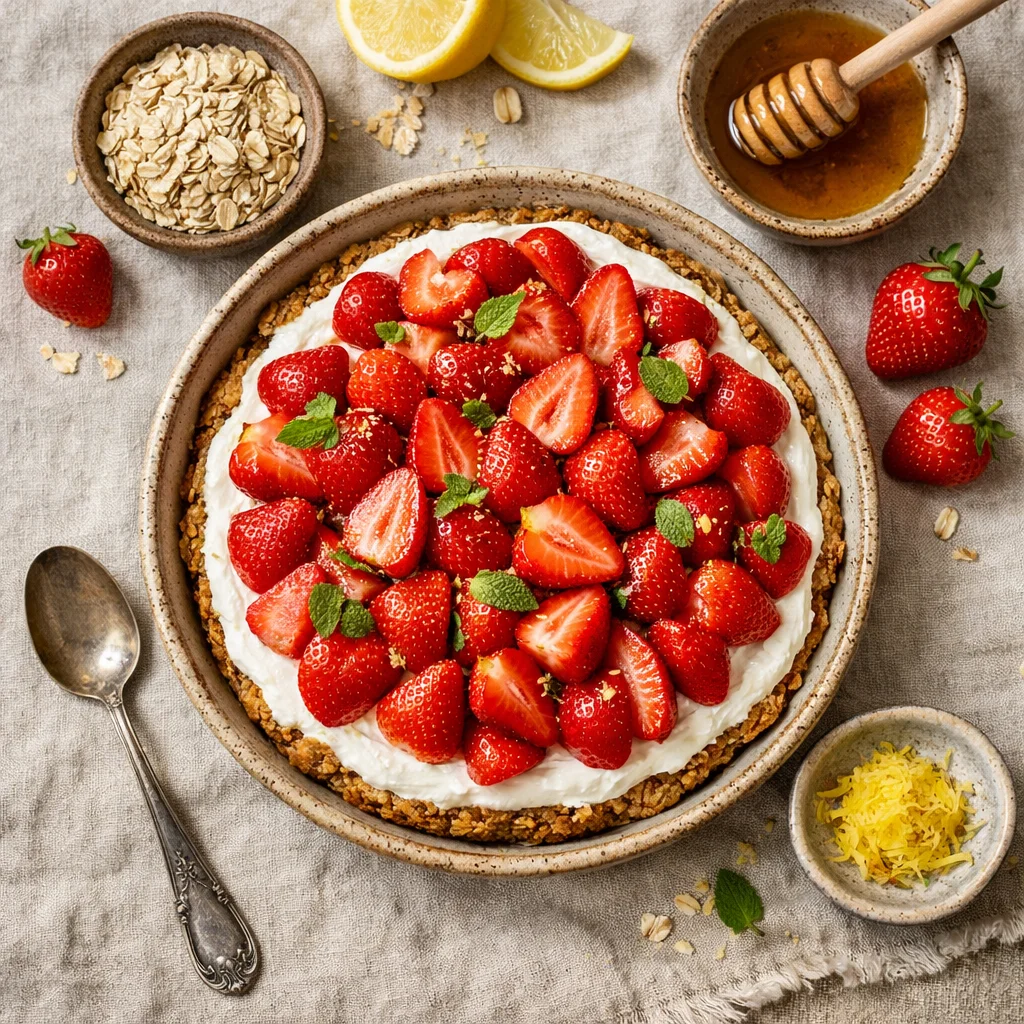 Gezond Zomerse Aardbeien Cheesecake