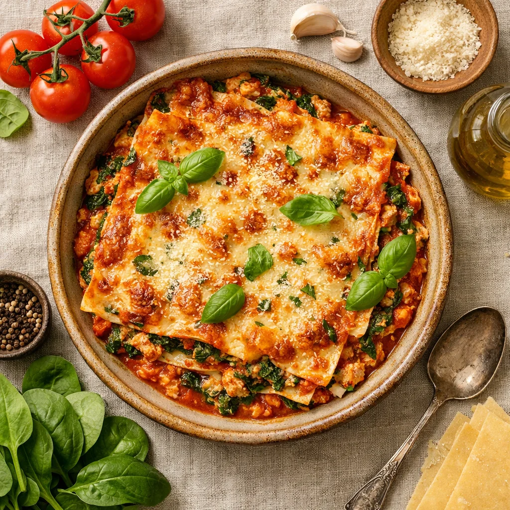 Gezonde Vega Lasagne met Spinazie en Ricotta