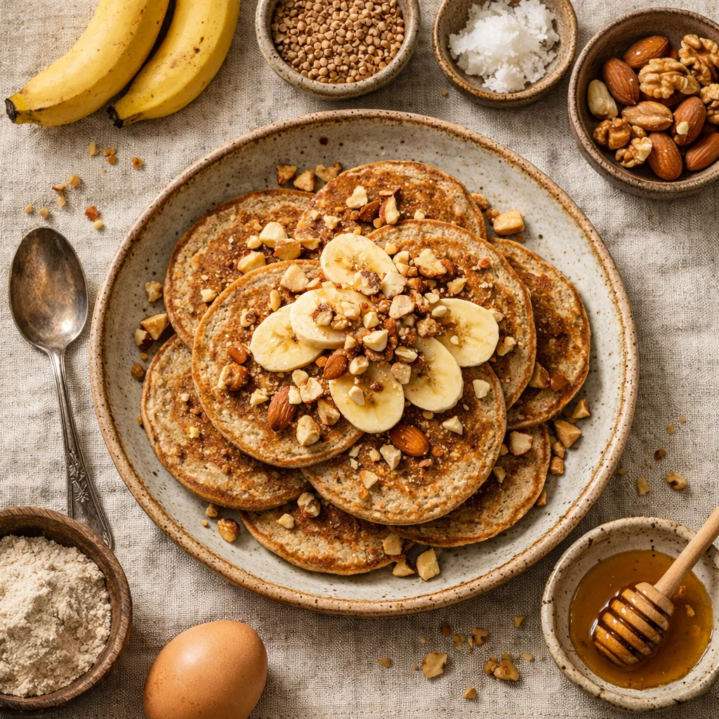 Gezonde Boekweitpannenkoeken met Banaan en Noten